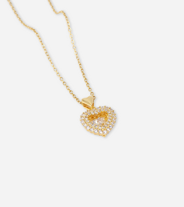 Zircon Heart Necklace | 18k Gold