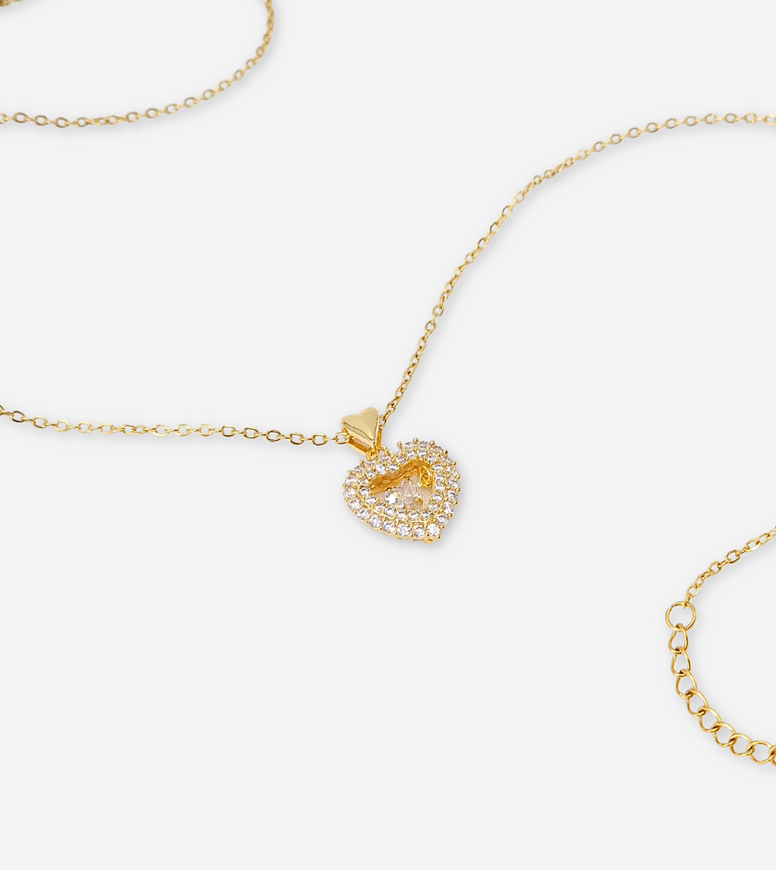 Zircon Heart Necklace | 18k Gold