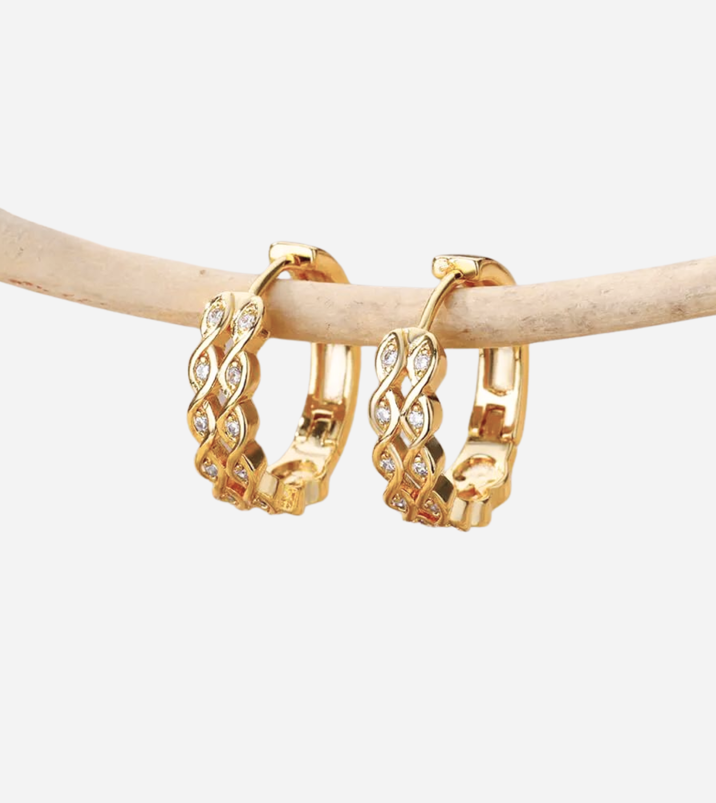 Zirconia Huggie Earrings | 18K Gold