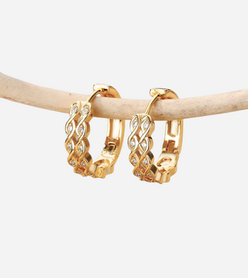 Zirconia Huggie Earrings | 18K Gold