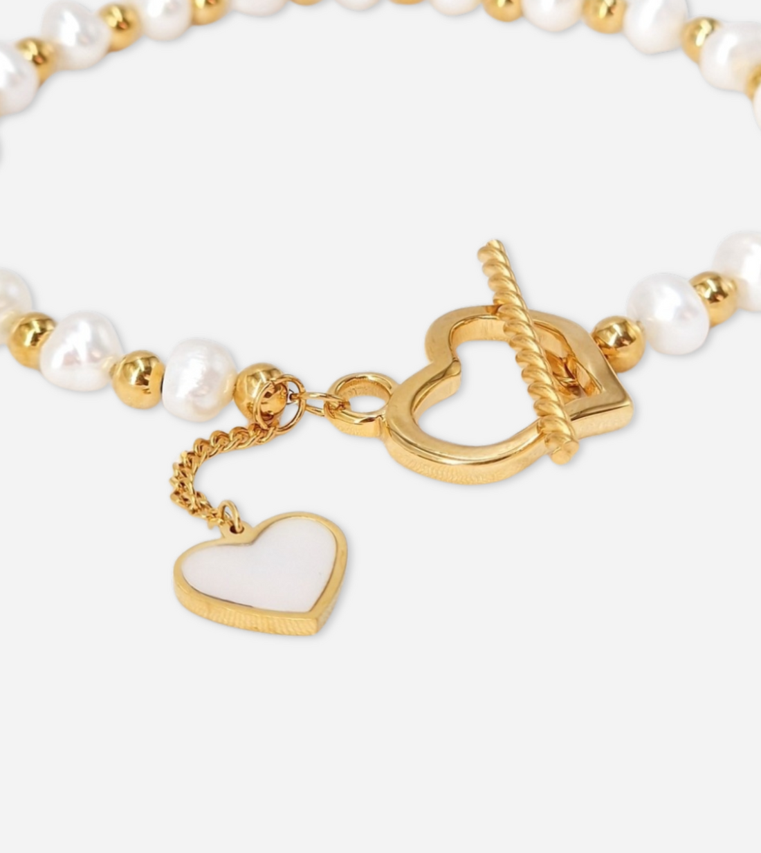 Porto Heart Pearl Bracelet | 18k Gold