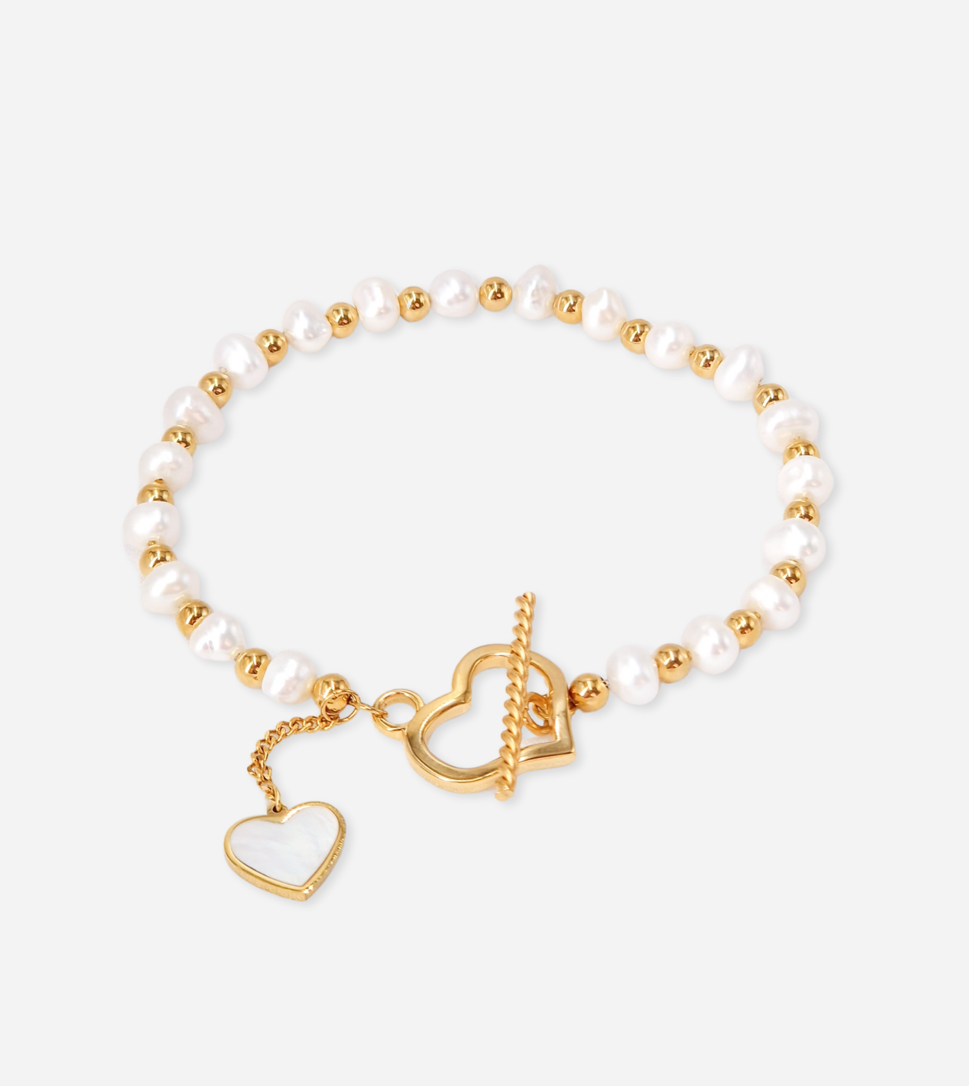 Porto Heart Pearl Bracelet | 18k Gold