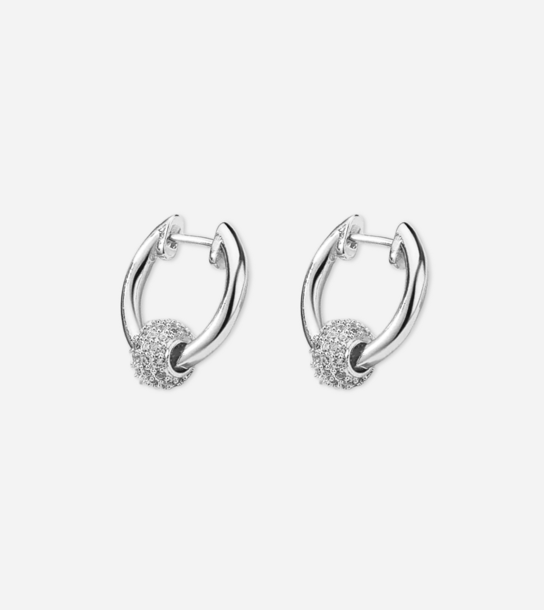 Zirconia Huggie Earrings | 18K Gold