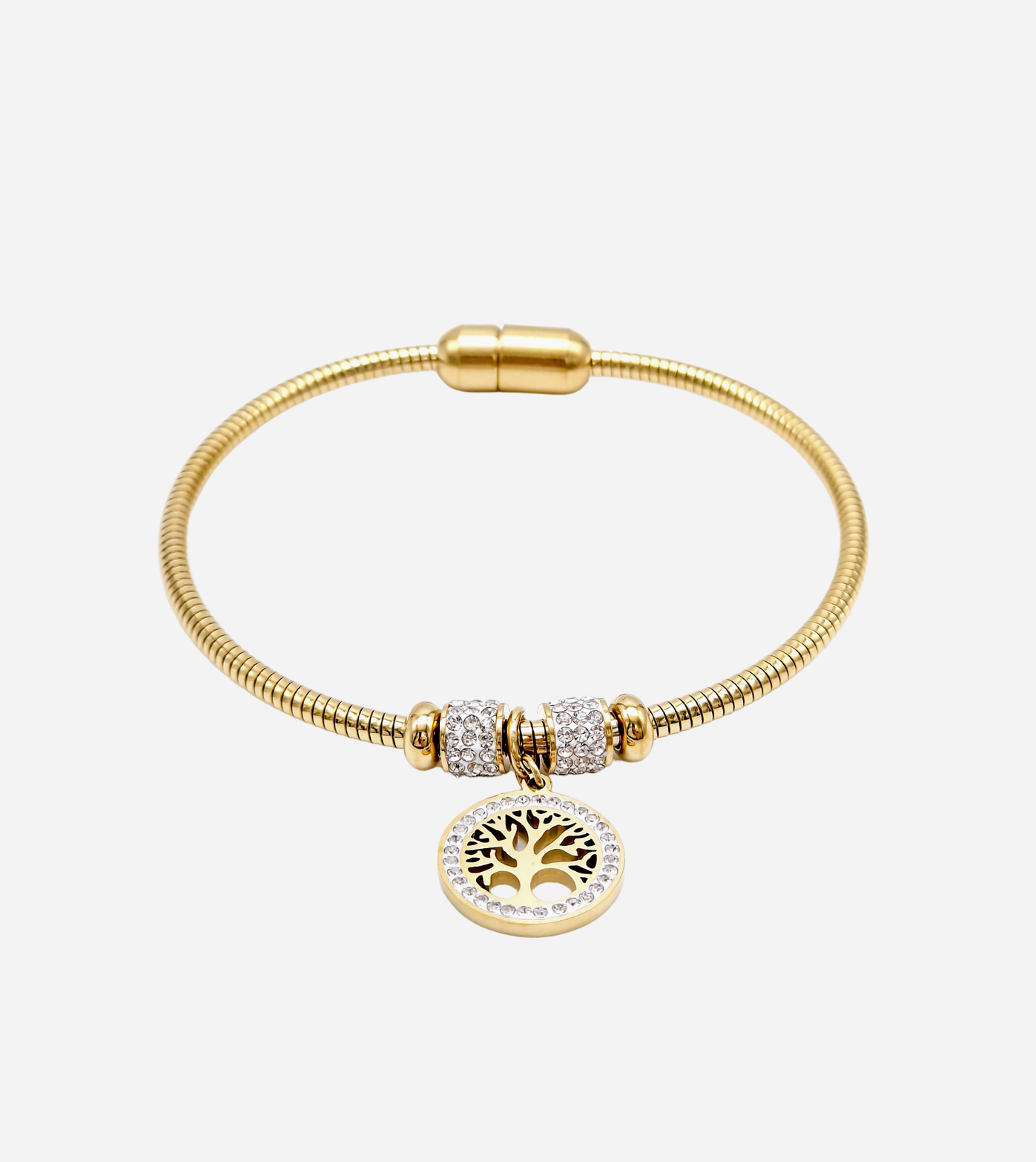 Tree Charm Bangle | 14k Gold