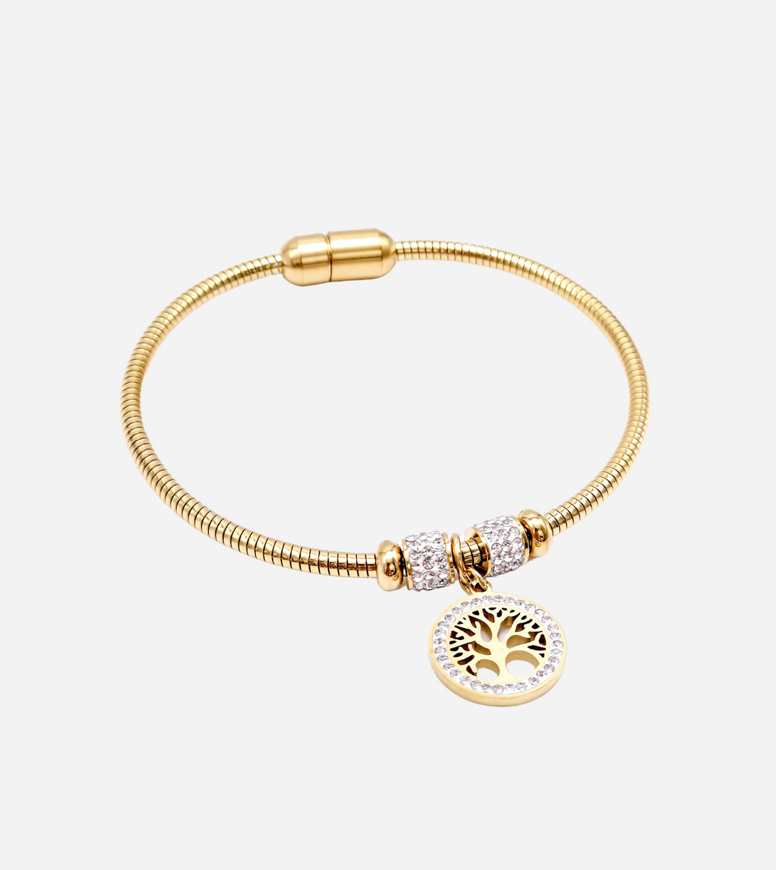 Tree Charm Bangle | 14k Gold