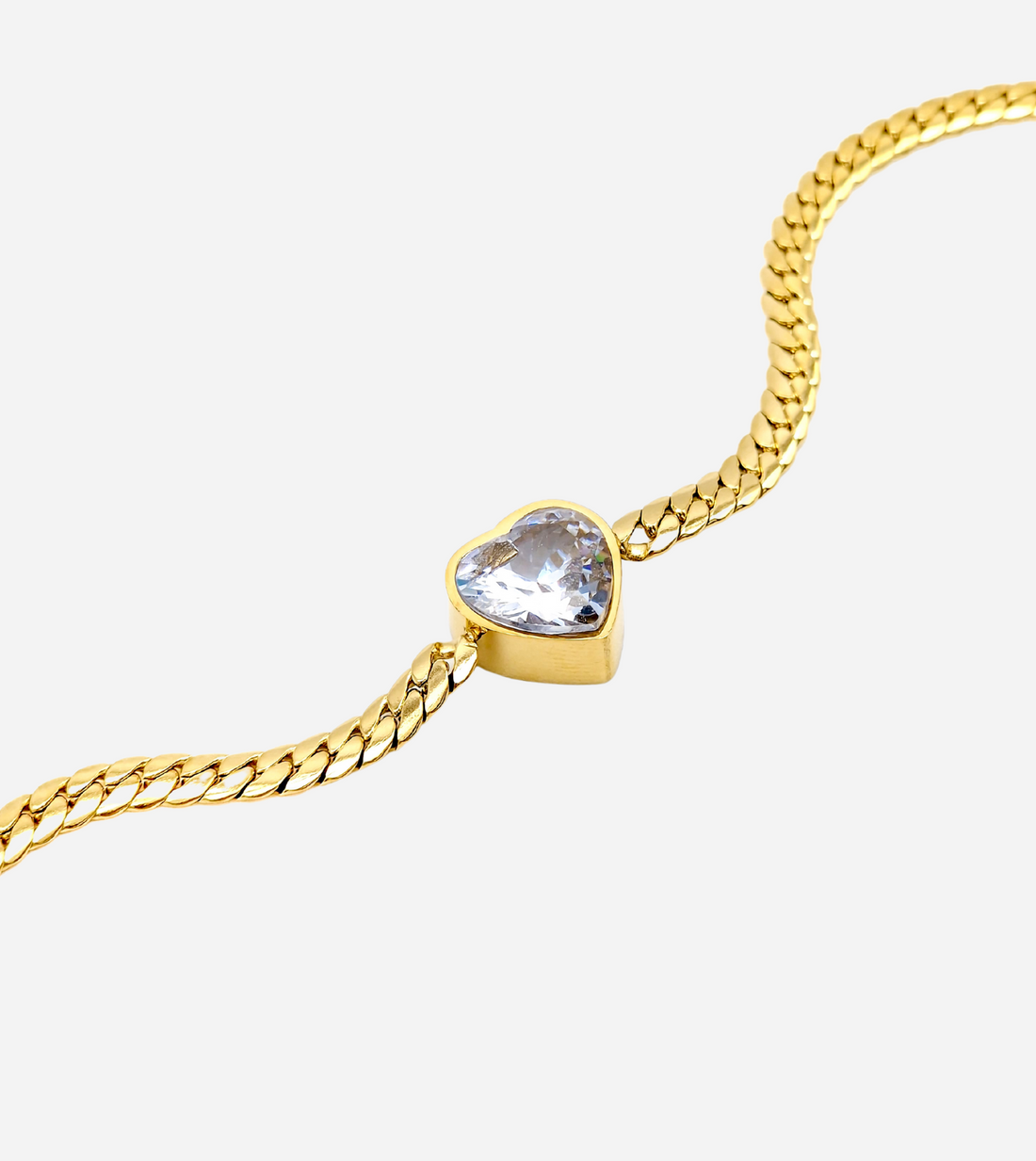 Zircon Heart Bracelet | 18k Gold