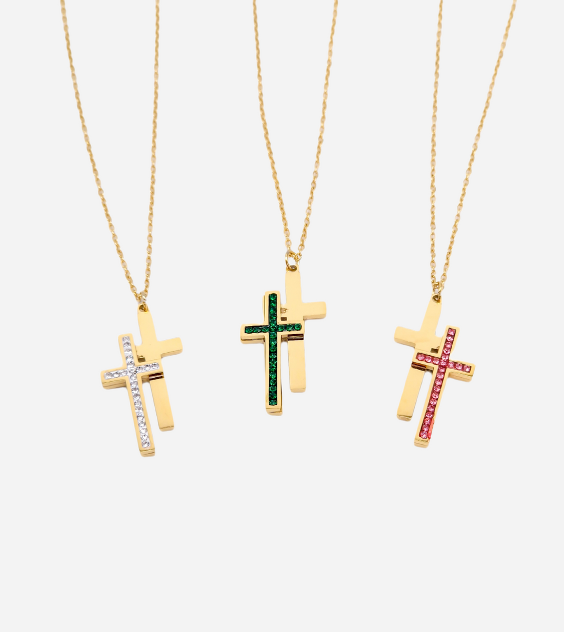 Zirconia Cross Pendant | 14k Gold