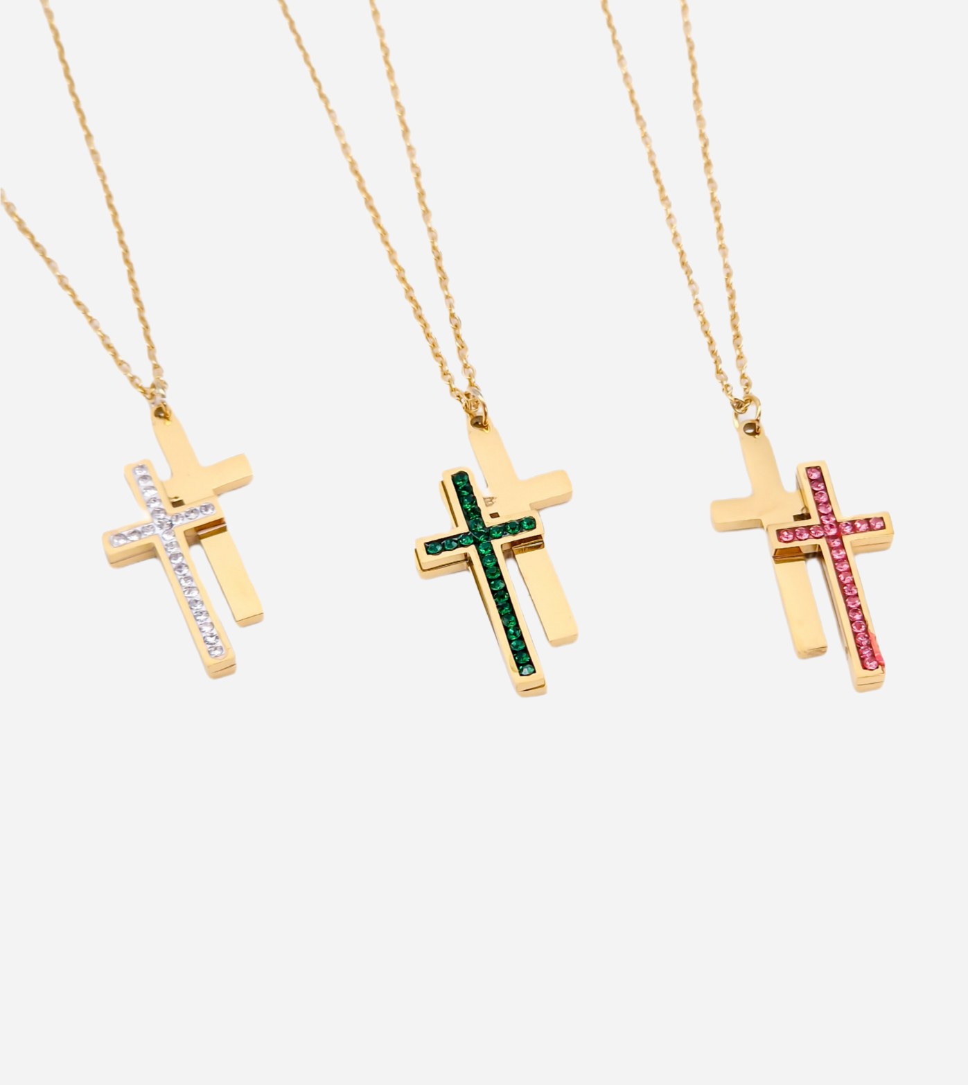 Zirconia Cross Pendant | 14k Gold