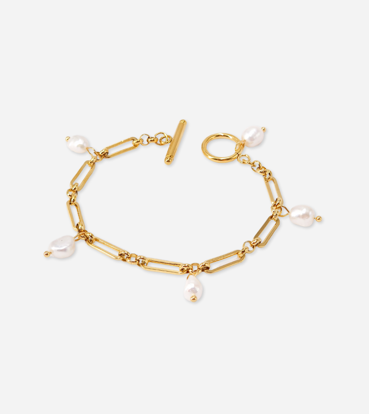 Porto Clip Pearl Bracelet | 18k Gold