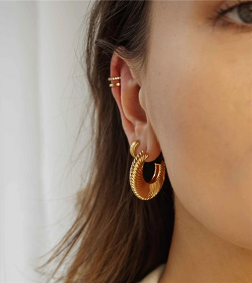 Palermo Open Hoop Earrings | 18k Gold & Silver