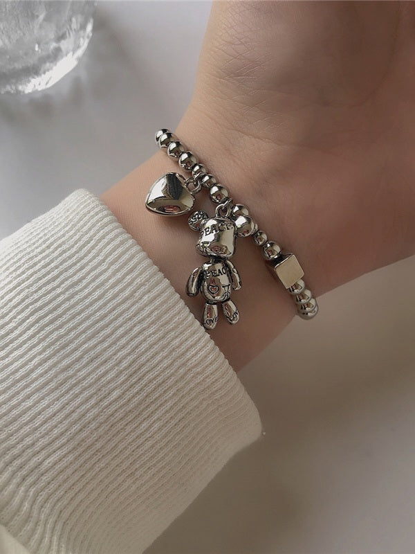 Teddy Charm Bracelet | Silver